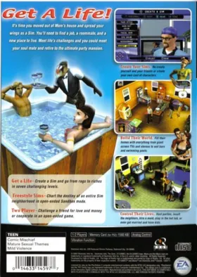 The Sims box cover back